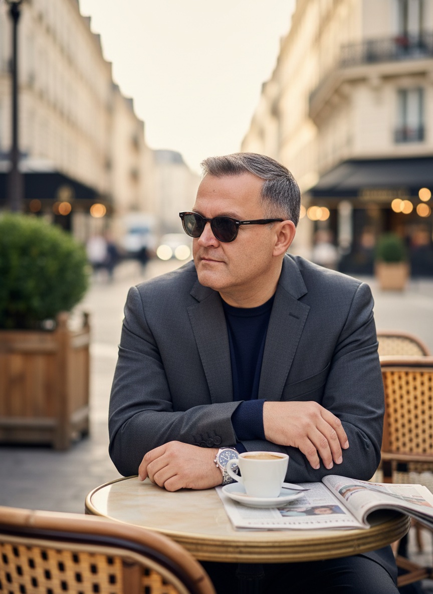 Stuart Sadler at an outdoor café